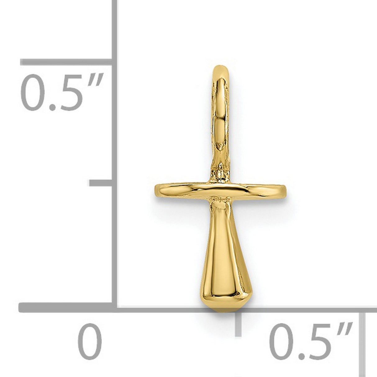 10k Yellow Gold Ankh Cross Pendant, Polished Egyptian Symbol of Eternal Life