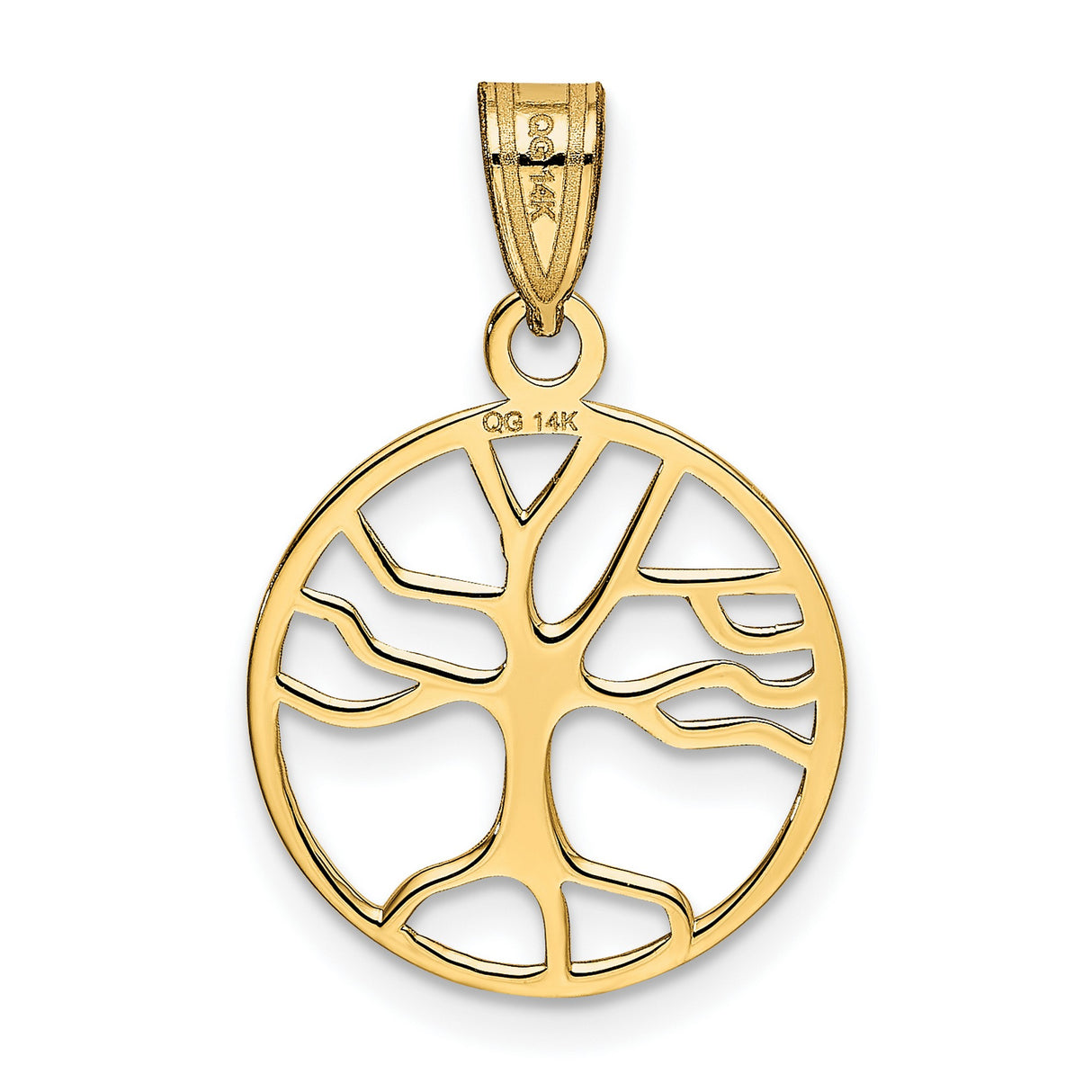 10k Yellow Gold Tree of Life Pendant with Detailed Openwork Design for Women or Unisex Wear