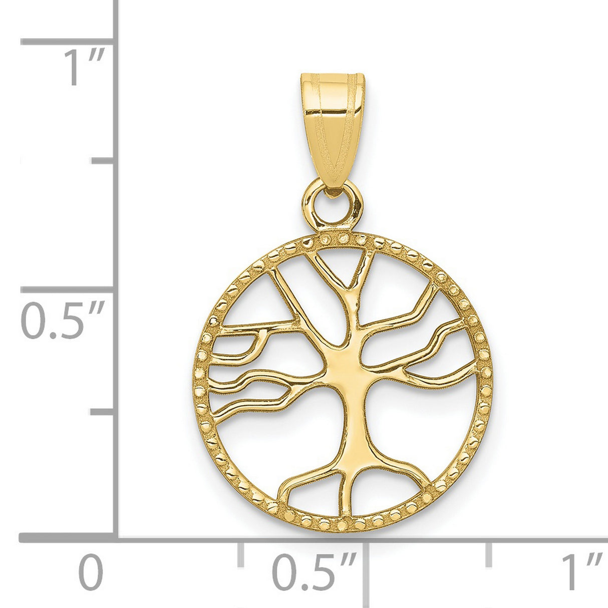 10k Yellow Gold Tree of Life Pendant with Detailed Openwork Design for Women or Unisex Wear