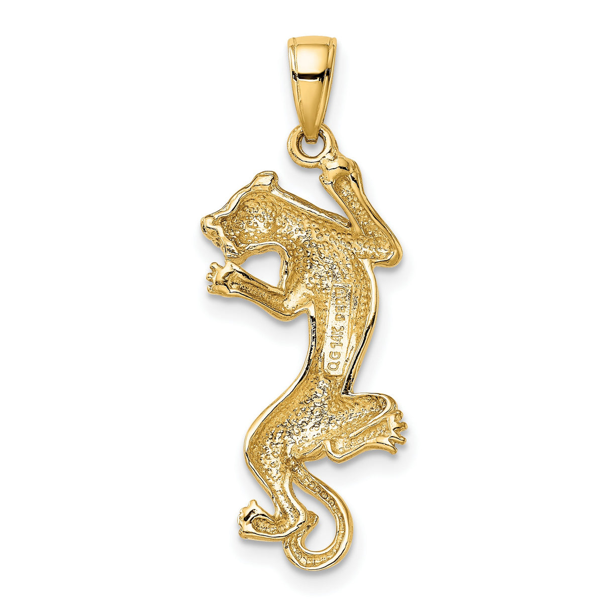 10k Yellow Gold Panther Pendant with Sculpted Feline Design for Men or Unisex