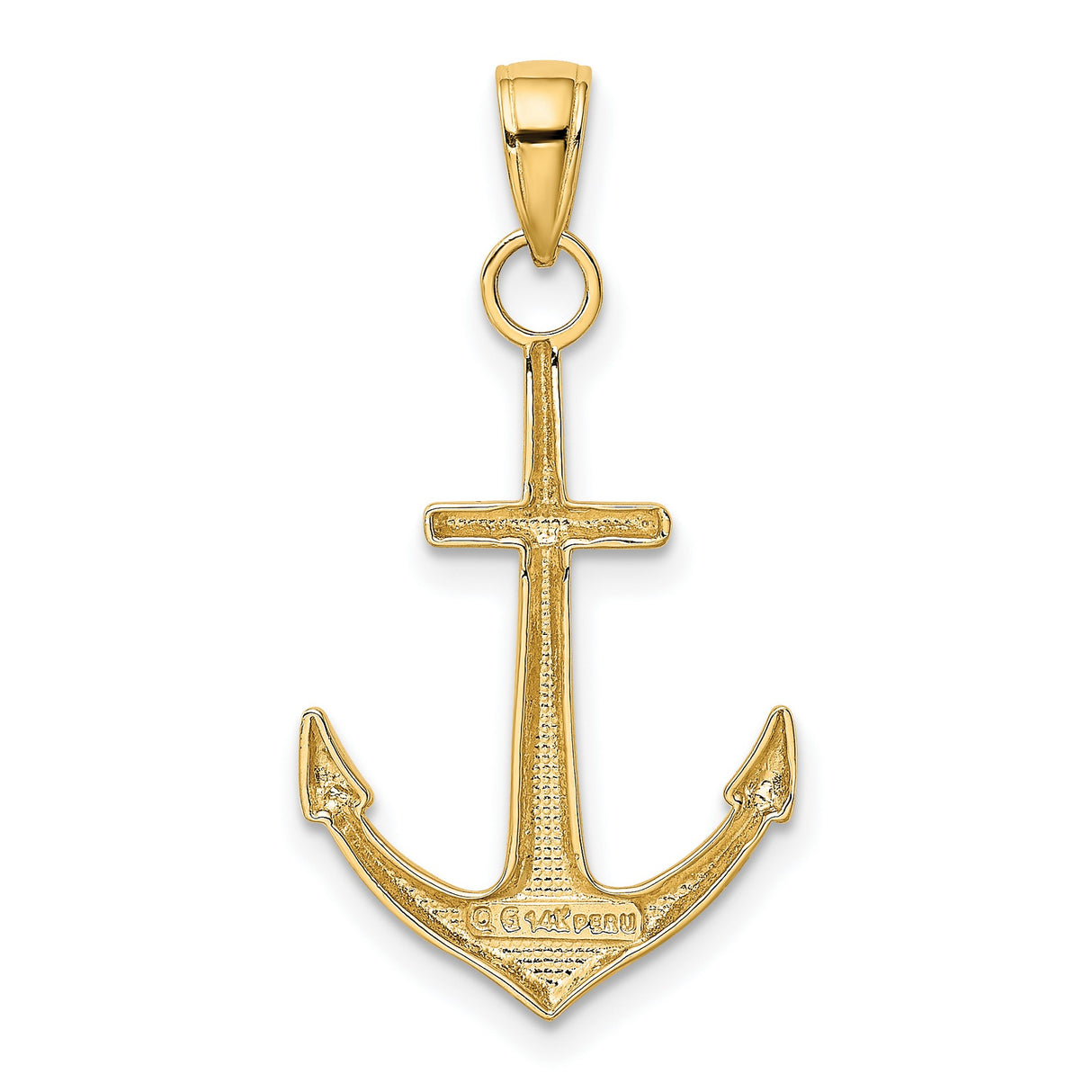 10k Yellow Gold Anchor Pendant, Nautical Charm Symbolizing Hope and Strength, Unisex Christian Jewelry