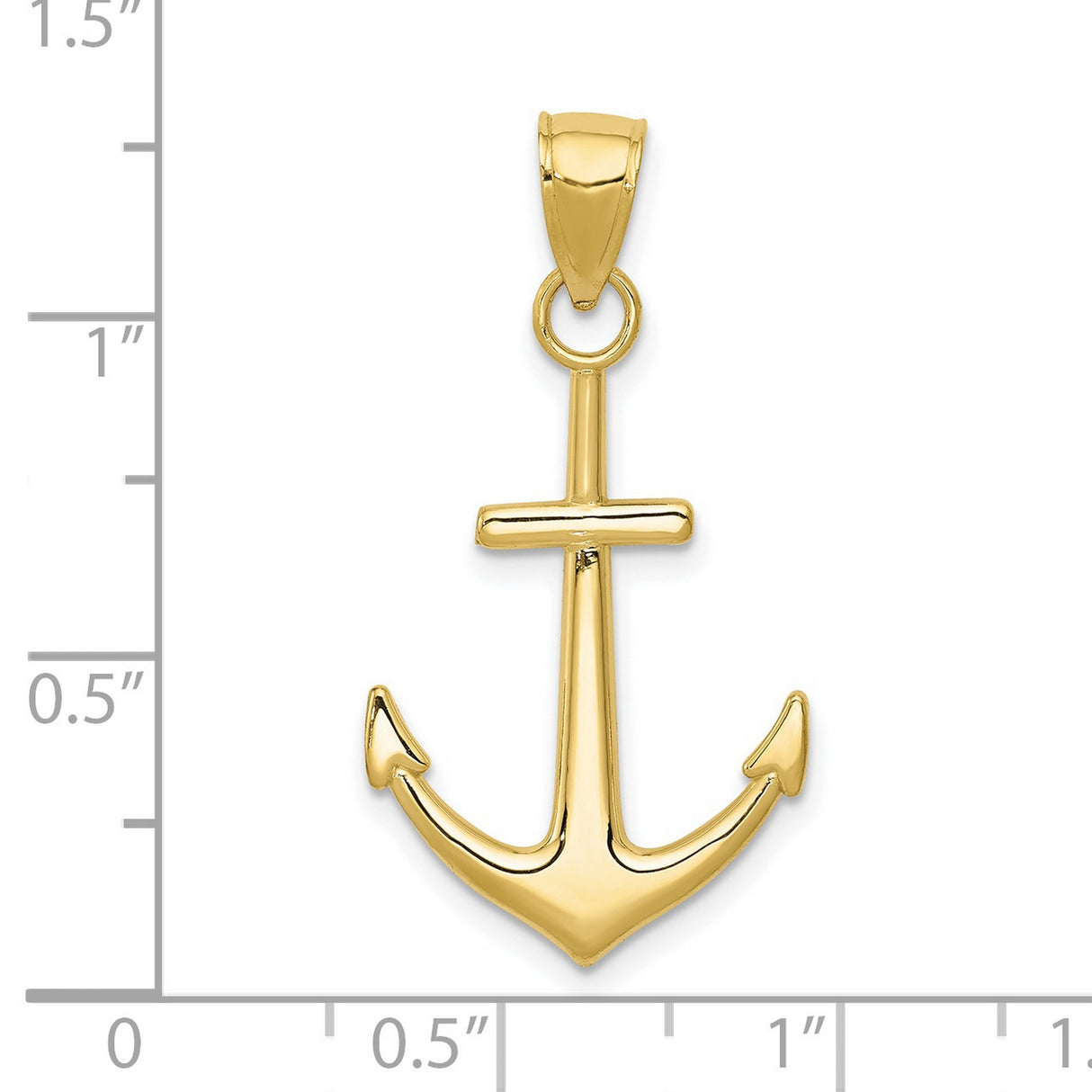 10k Yellow Gold Anchor Pendant, Nautical Charm Symbolizing Hope and Strength, Unisex Christian Jewelry
