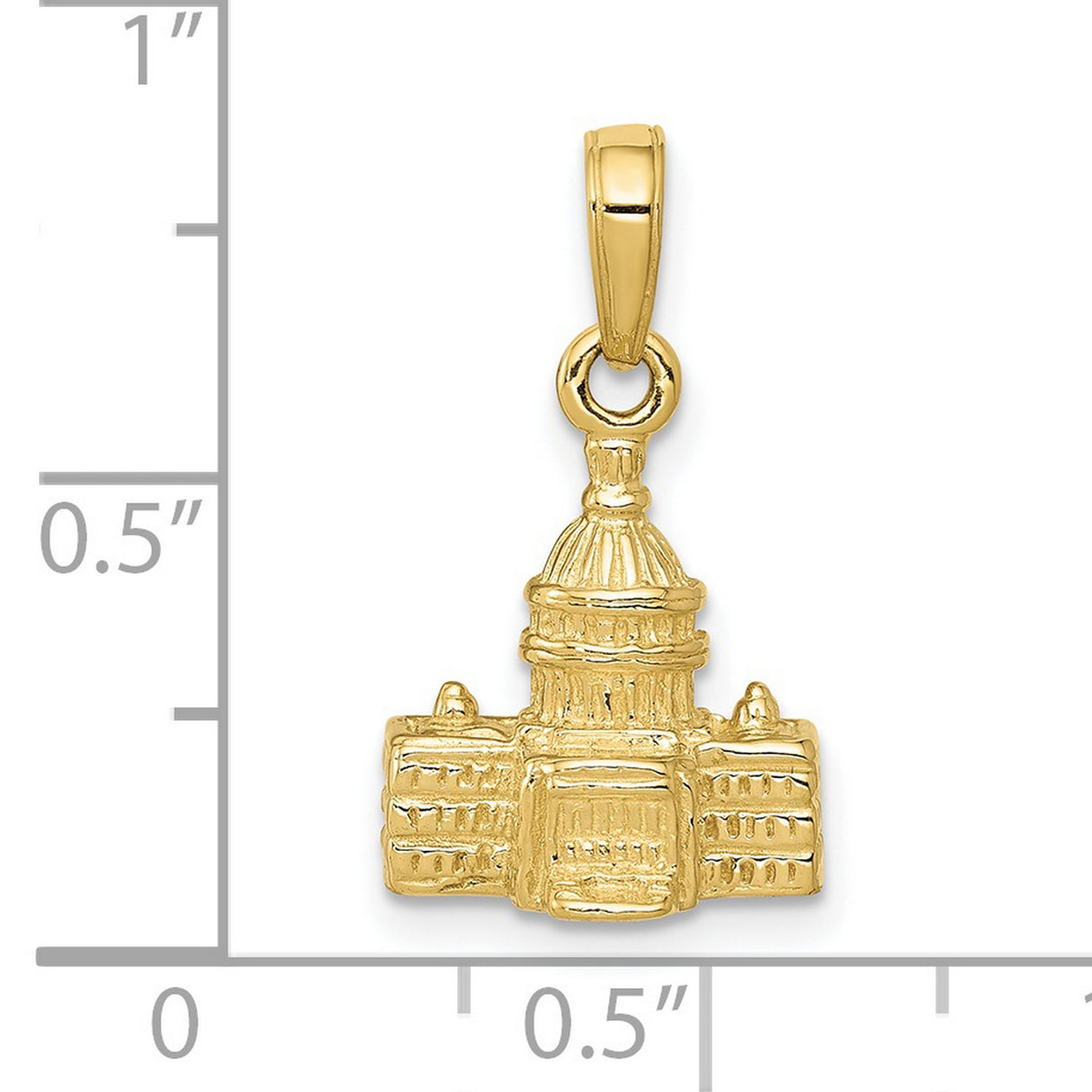 10k Yellow Gold Capitol Dome Pendant, U.S. Capitol Building Charm, Civic Pride Jewelry