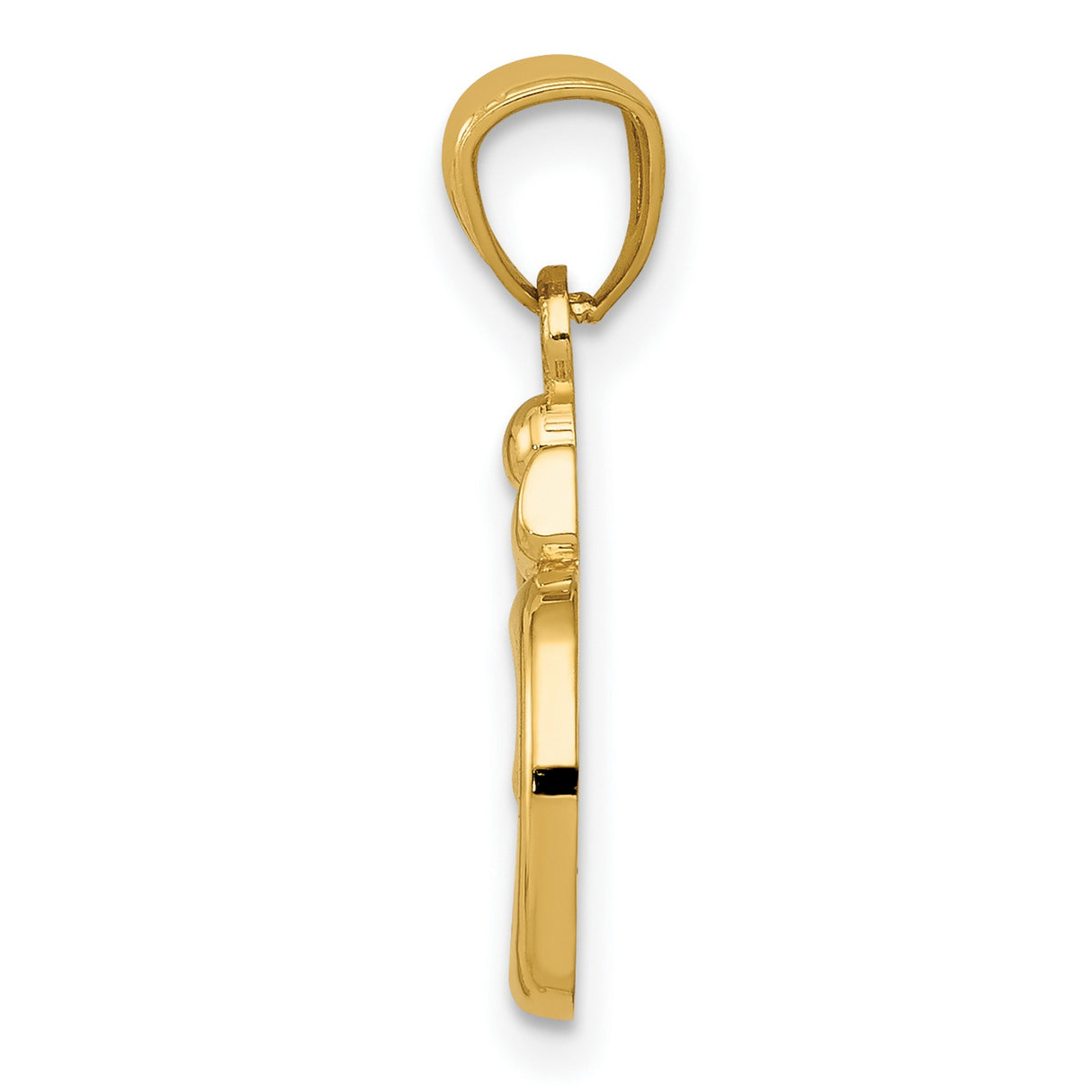 10k Yellow Gold Om Symbol Pendant, Hindu Spiritual Meditation Charm for Men or Women