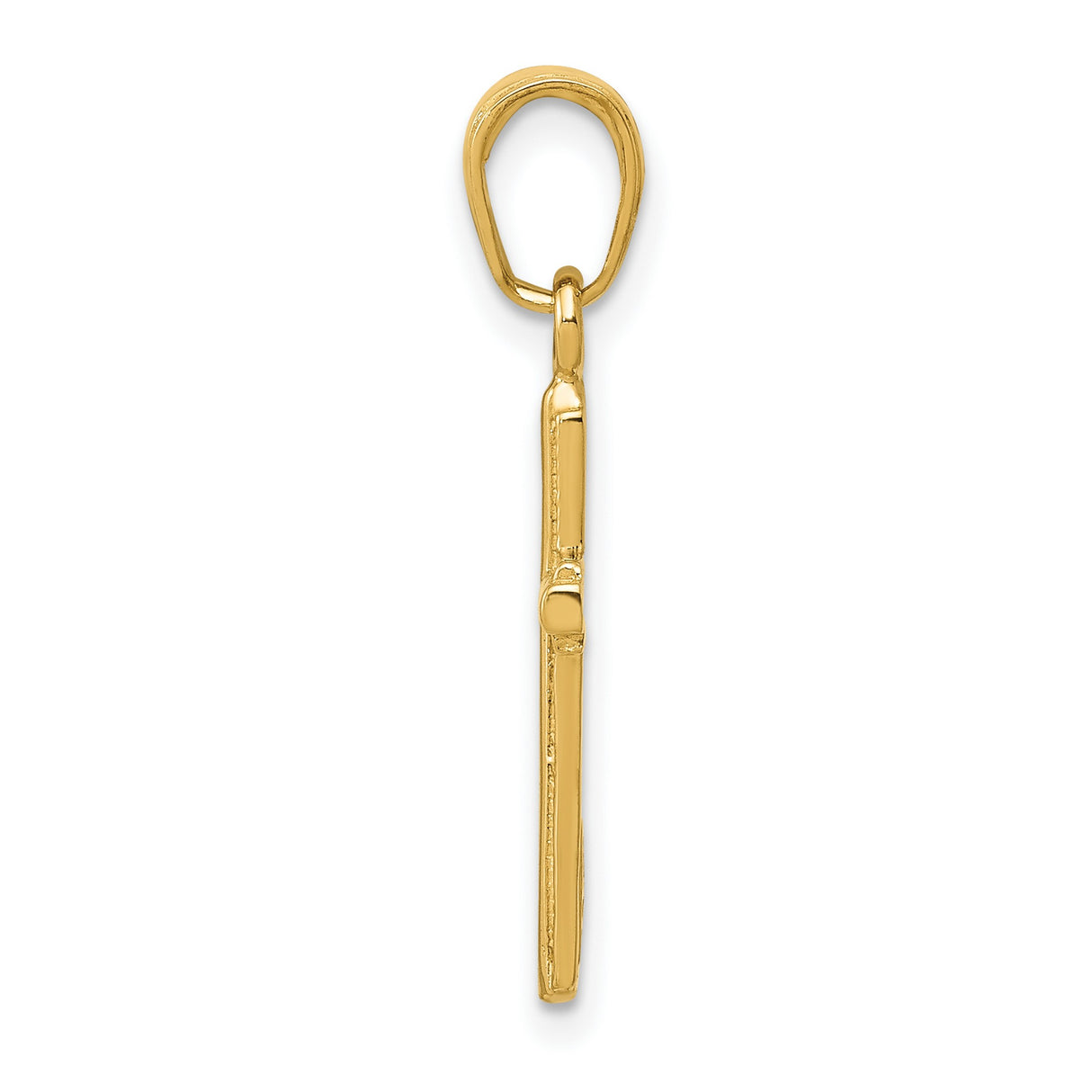 10k Yellow Gold Cross Pendant with Beveled Edge and Milgrain Detail, Latin Design for Men and Women