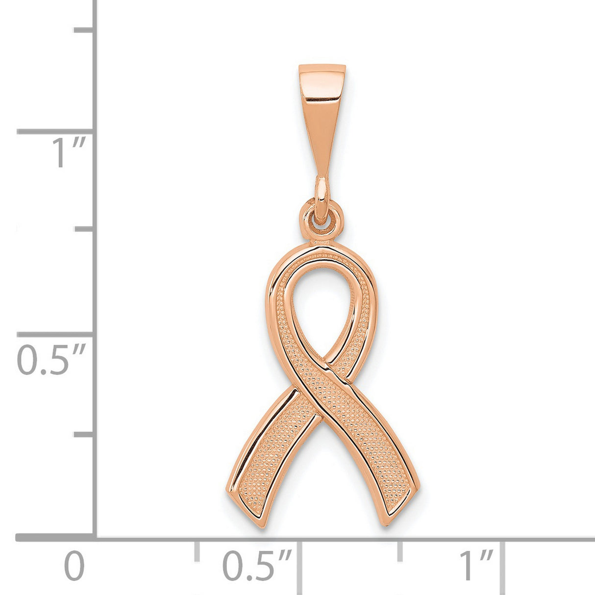 Awareness Charm Pendant in Real 10k Rose Gold