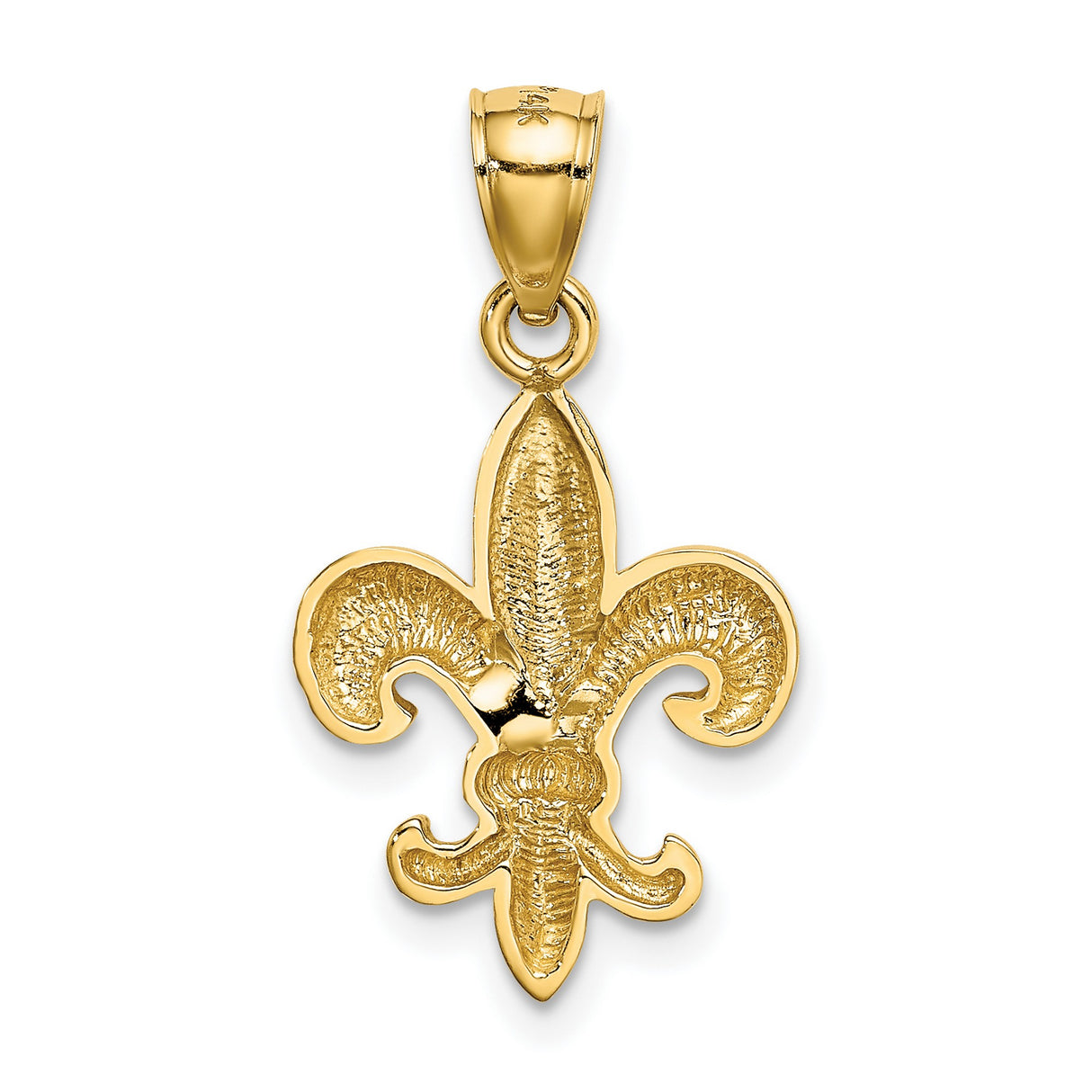 10k Yellow Gold Fleur de Lis Pendant, Classic French Symbol, Unisex Heritage Charm