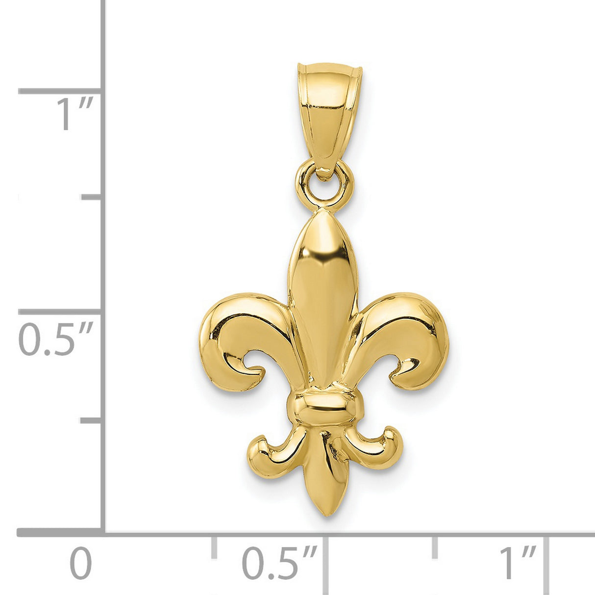 10k Yellow Gold Fleur de Lis Pendant, Classic French Symbol, Unisex Heritage Charm