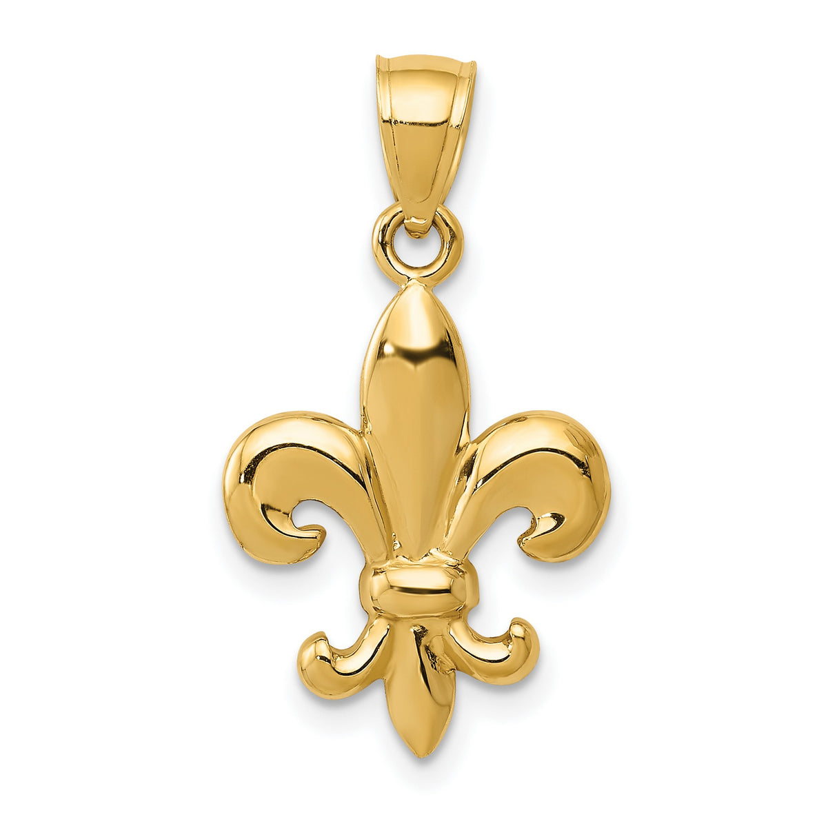 10k Yellow Gold Fleur de Lis Pendant, Classic French Symbol, Unisex Heritage Charm
