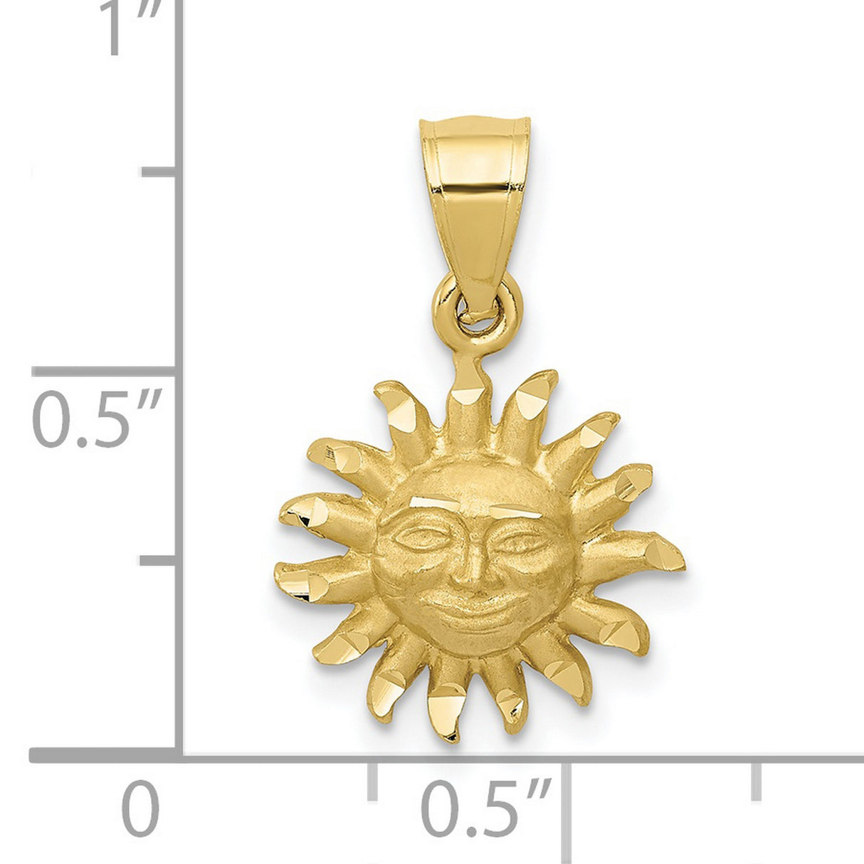 10k Yellow Gold Sun Face Pendant with Radiant Sunburst Design, Celestial Boho Jewelry for Women