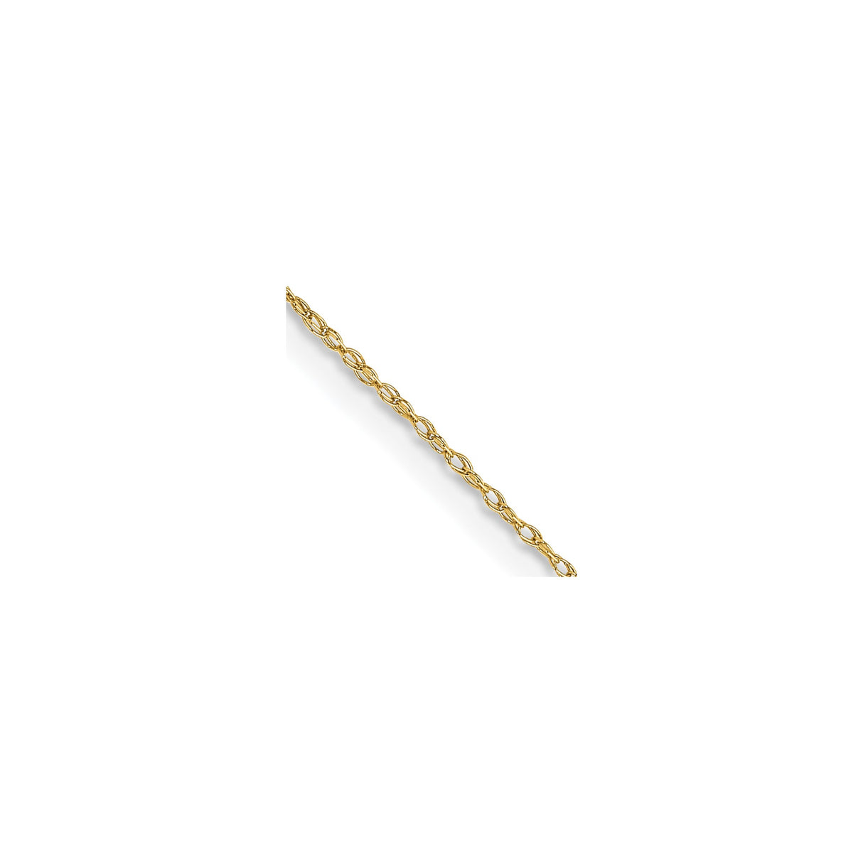 10K Yellow Gold 0.5 mm Polished Chain Necklace, Solid detail view