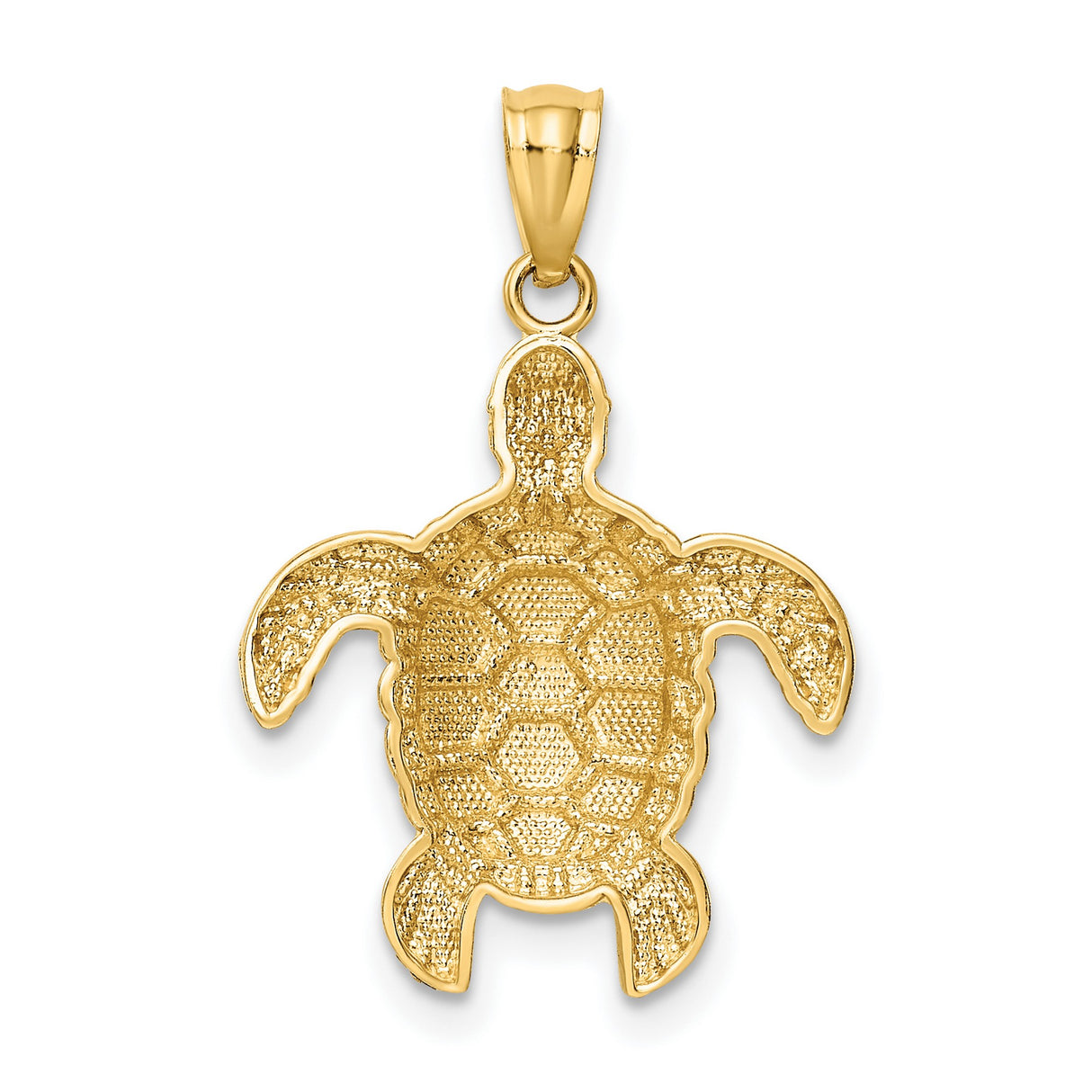 10k Yellow Gold Sea Turtle Pendant, Ocean-Inspired Nautical Nature Charm for Women or Unisex Wear