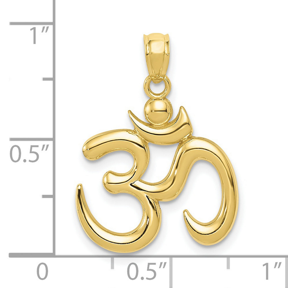 10k Yellow Gold Om Pendant, Spiritual Hindu Meditation Symbol for Men and Women