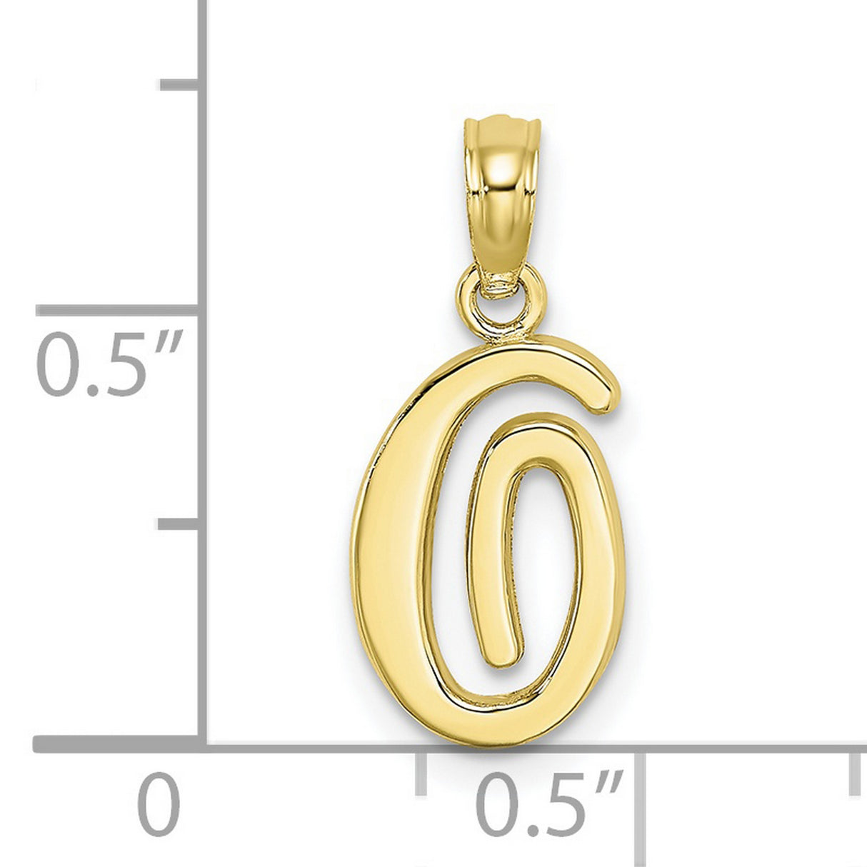 10k Yellow Gold Initial Pendant, Script Letter G Charm with Polished Finish for Women