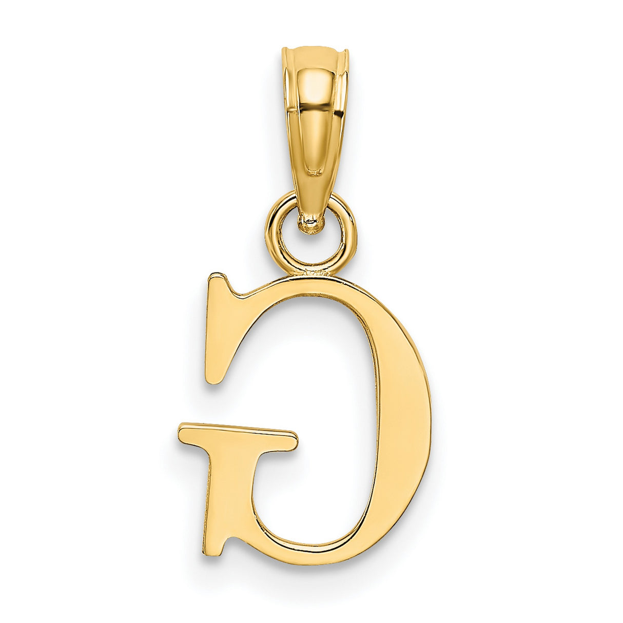 10k Yellow Gold G Initial Pendant, Classic Serif Alphabet Letter Charm for Women or Unisex Wear