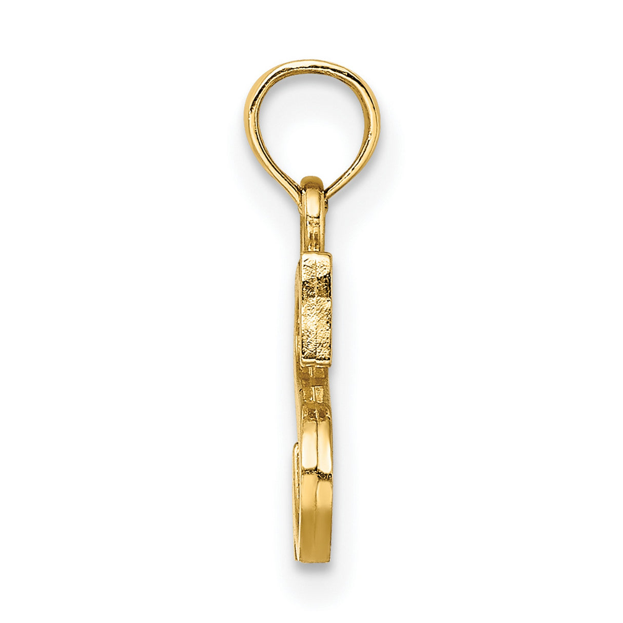 10k Yellow Gold Pendant with Block Letter S Design, Polished Initial Charm for Women or Unisex Wear