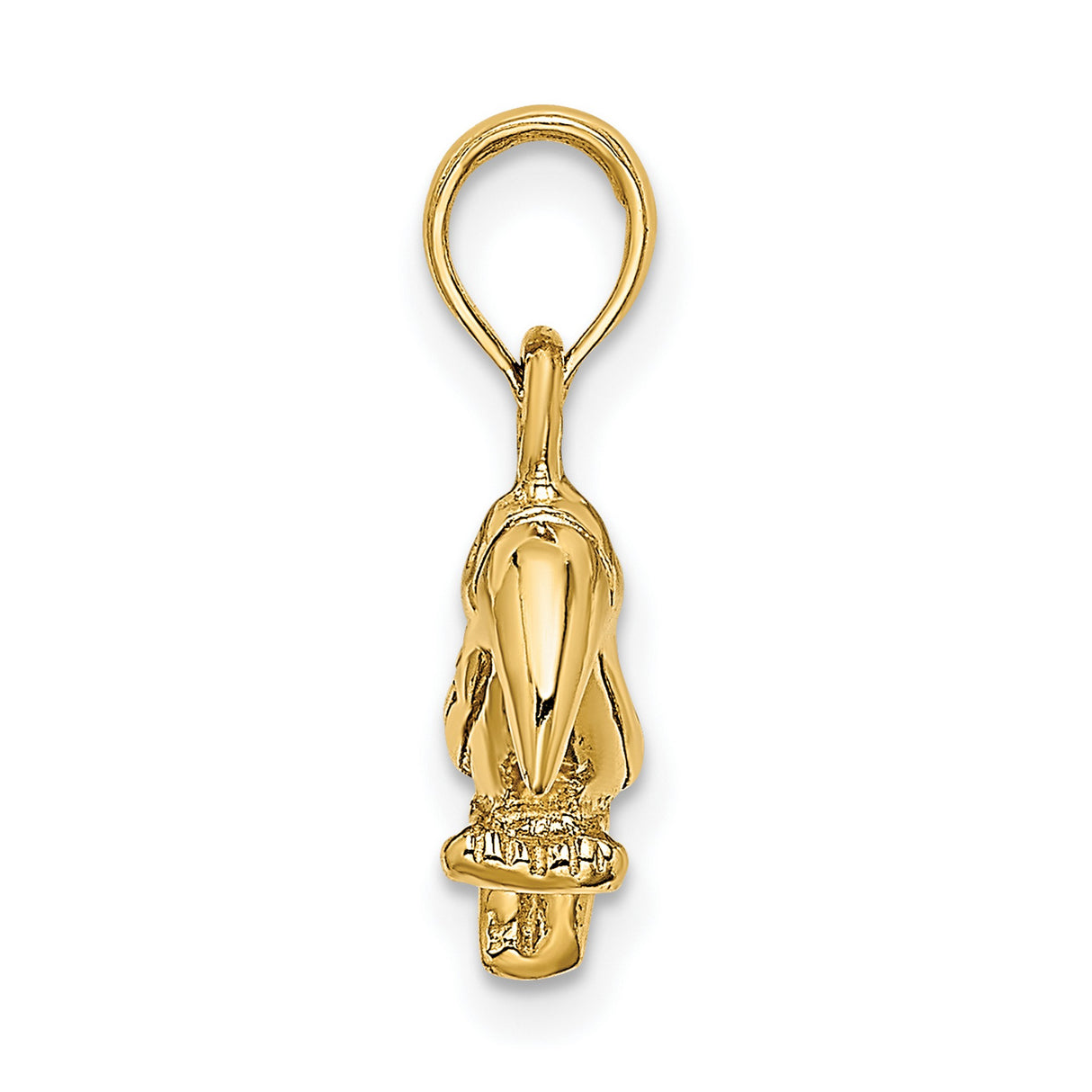 10k Yellow Gold Toucan Bird Pendant Charm, Textured Tropical Animal Design