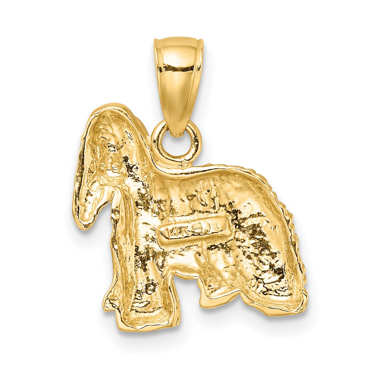 10k Yellow Gold Cocker Spaniel Dog Pendant, Lifelike Animal Charm for Women or Unisex Wear