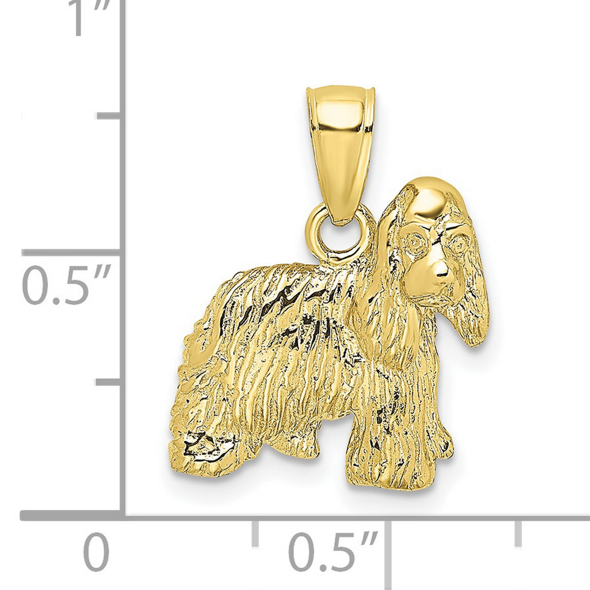 10k Yellow Gold Cocker Spaniel Dog Pendant, Lifelike Animal Charm for Women or Unisex Wear