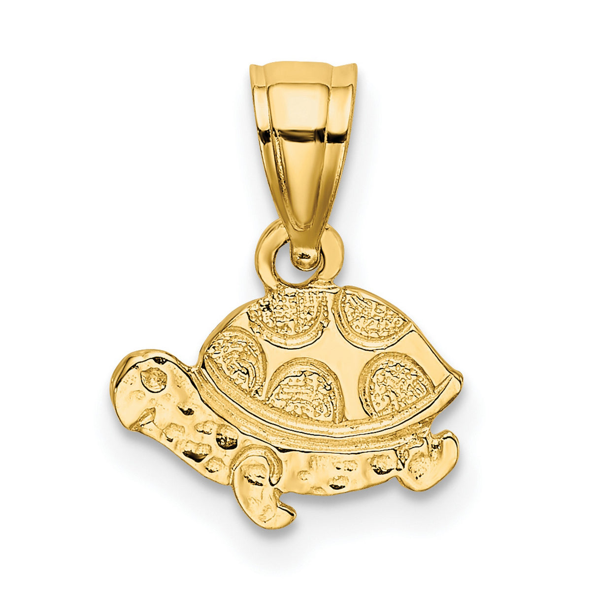 10k Yellow Gold Turtle Pendant, Nature-Inspired Symbol of Longevity and Protection