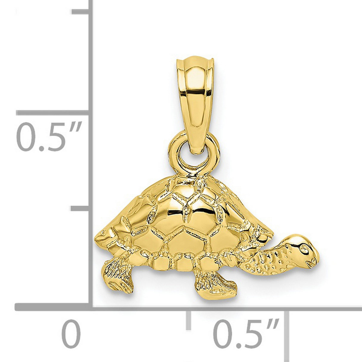 10k Yellow Gold Turtle Pendant, Spiritual Tortoise Charm for Women or Unisex Wear