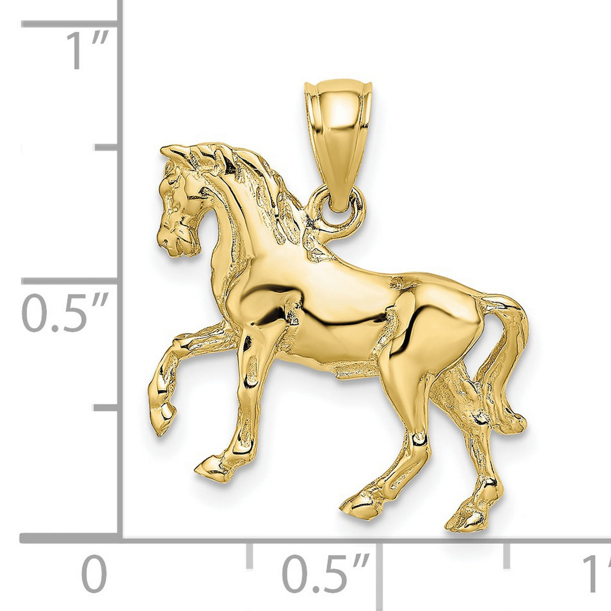 3-D Horse Charm Pendant in Real 10k Yellow Gold