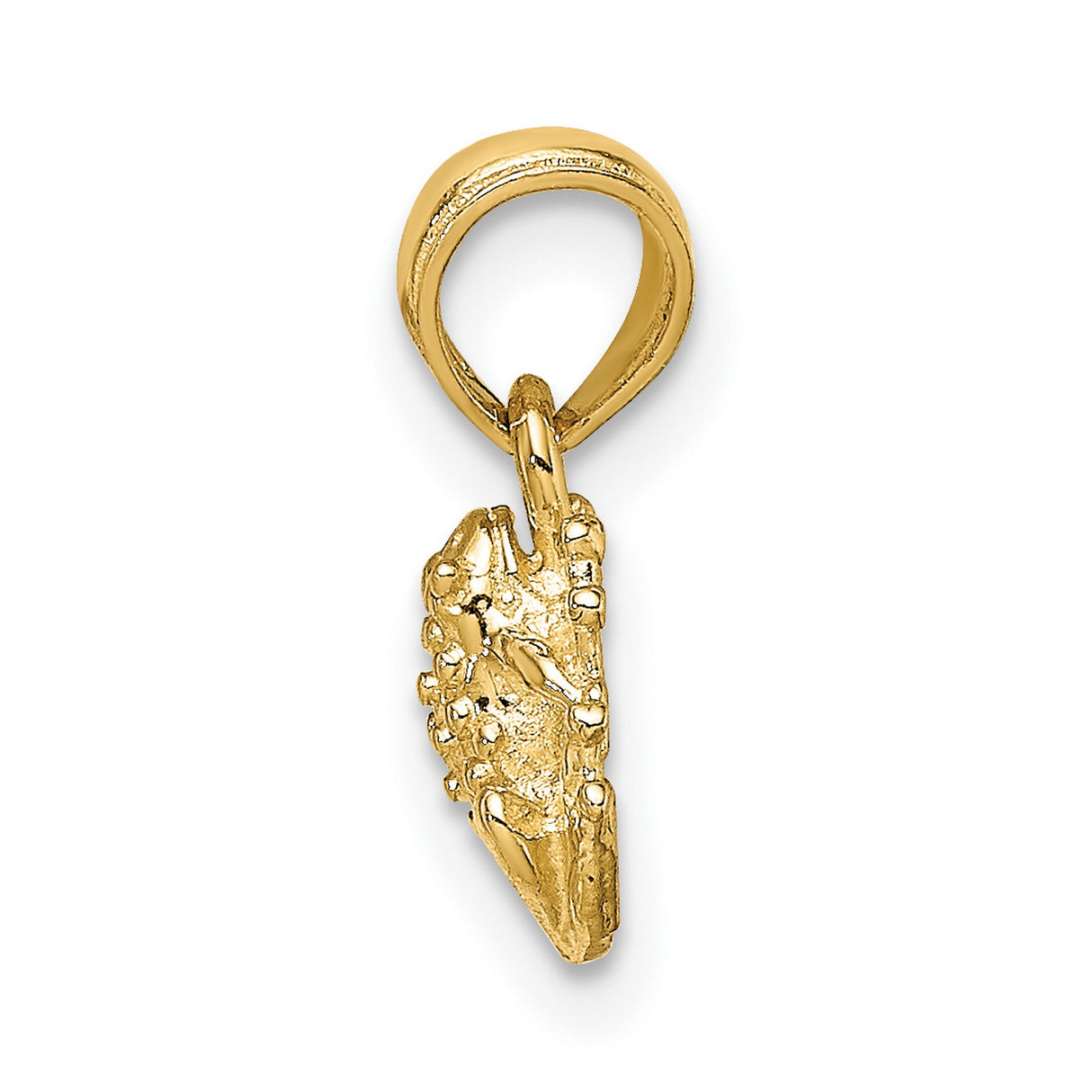 10k Yellow Gold Frog Pendant with Textured Design, Whimsical Animal Charm