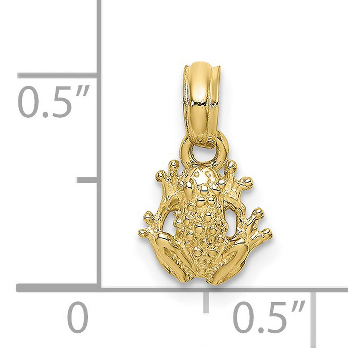 10k Yellow Gold Frog Pendant with Textured Design, Whimsical Animal Charm