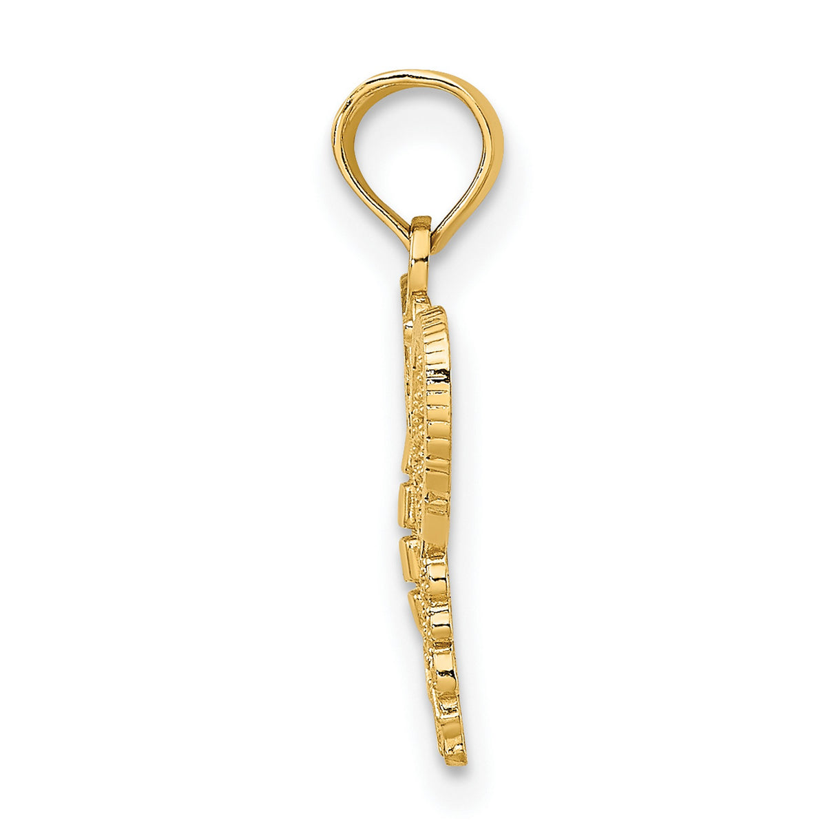 10k Yellow Gold Butterfly Pendant with Filigree Design, Lightweight Openwork Charm