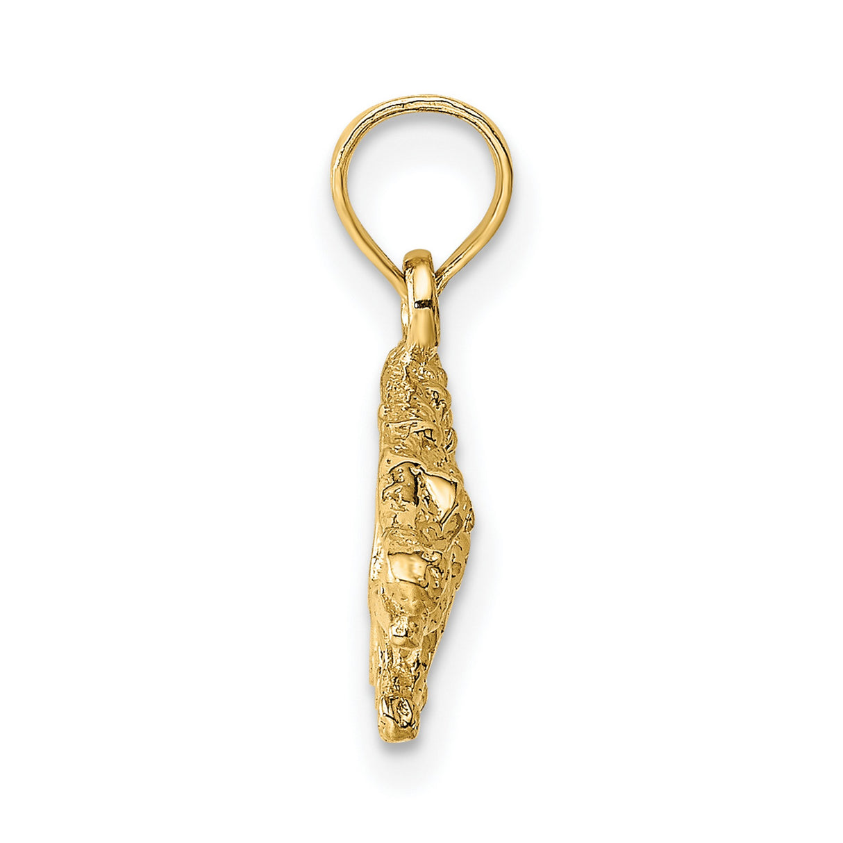 10k Yellow Gold Alligator Pendant, Detailed Crocodile Charm, Nature-Inspired Statement Jewelry