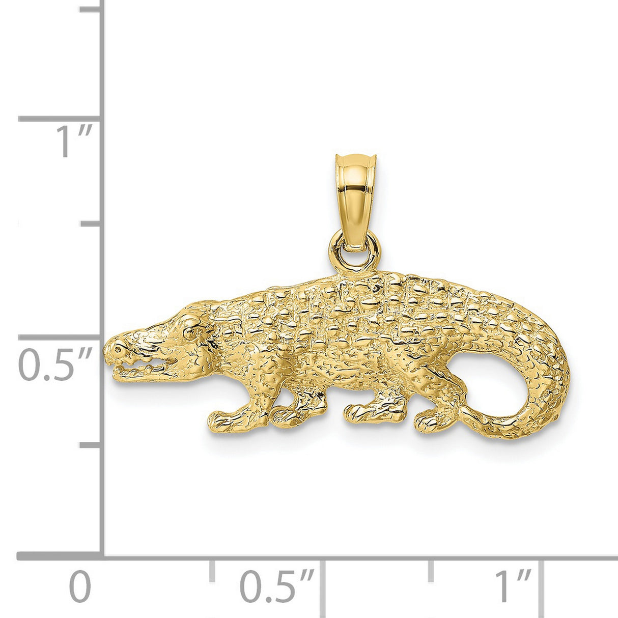 10k Yellow Gold Alligator Pendant, Detailed Crocodile Charm, Nature-Inspired Statement Jewelry