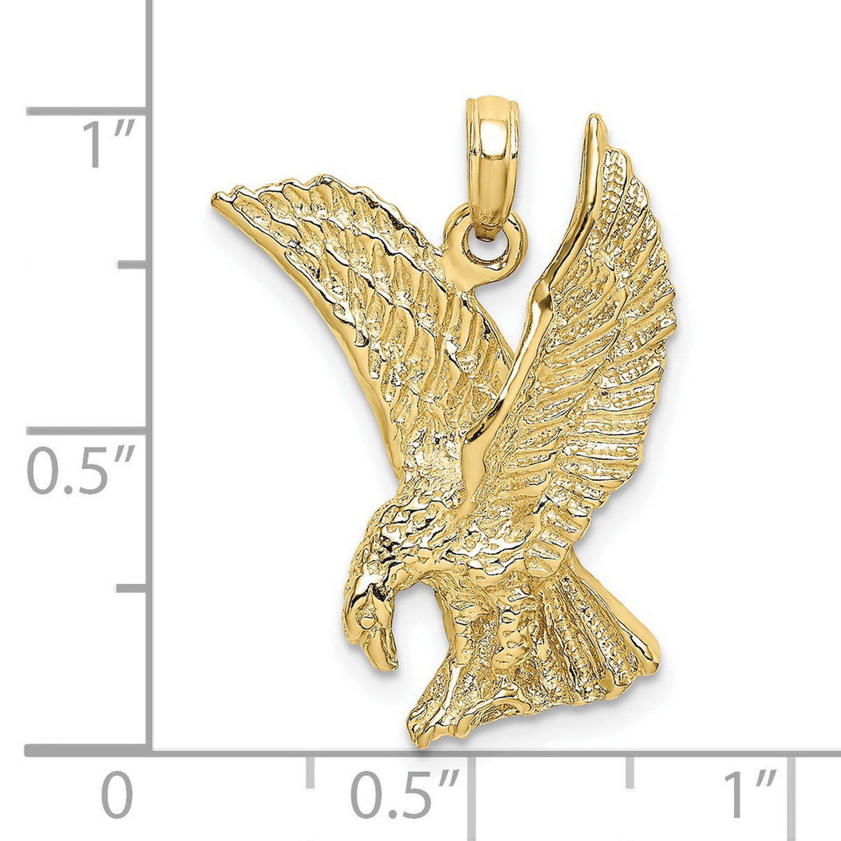 10k Yellow Gold Eagle Pendant with Outstretched Wings, Symbol of Freedom and Patriotism