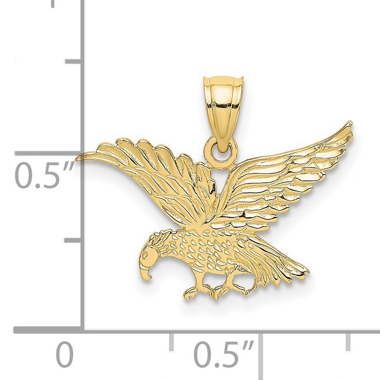 10k Yellow Gold Eagle Pendant with Outstretched Wings, Symbol of Strength and Patriotism