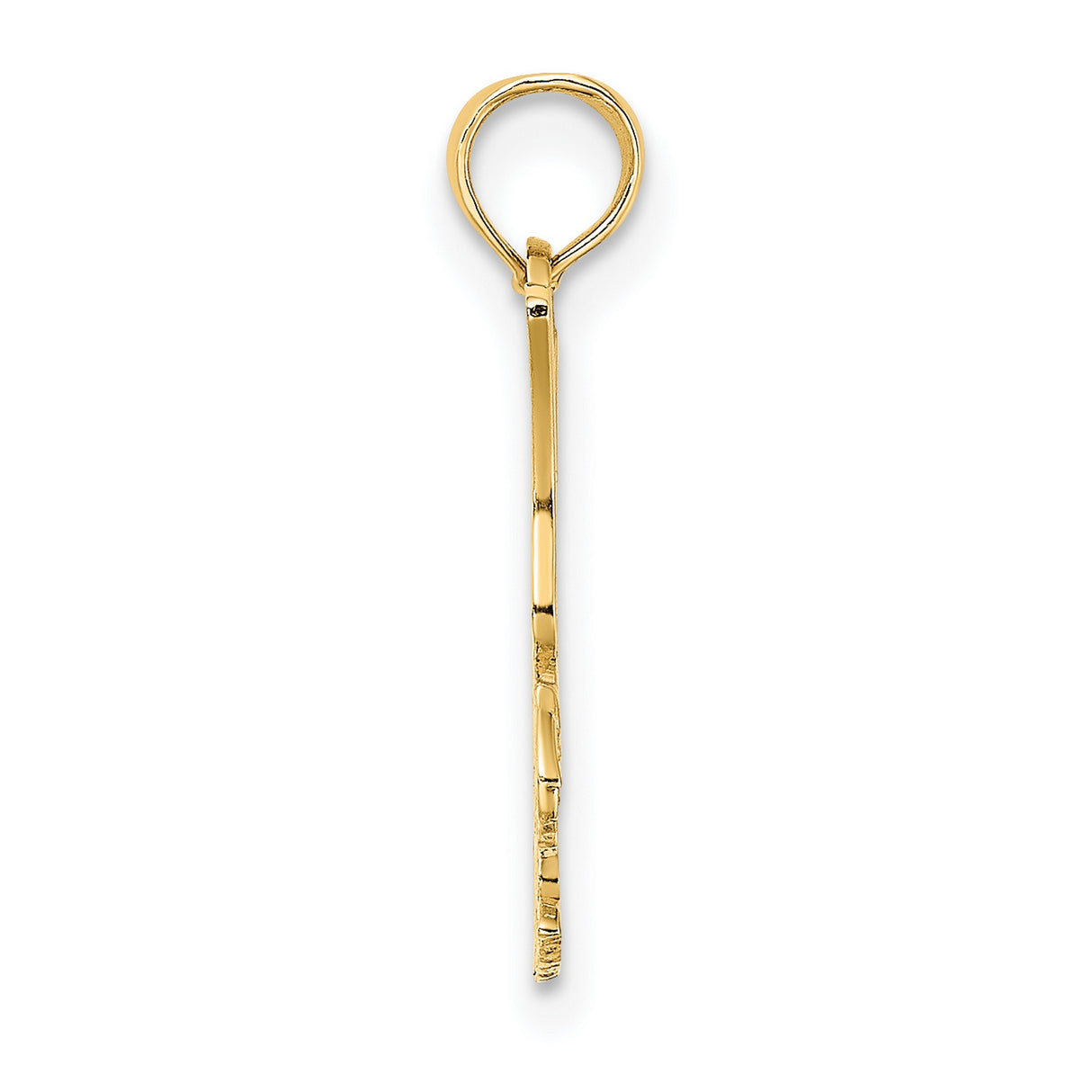 10k Yellow Gold Eagle Pendant with Open-Wing Design and Etched Details