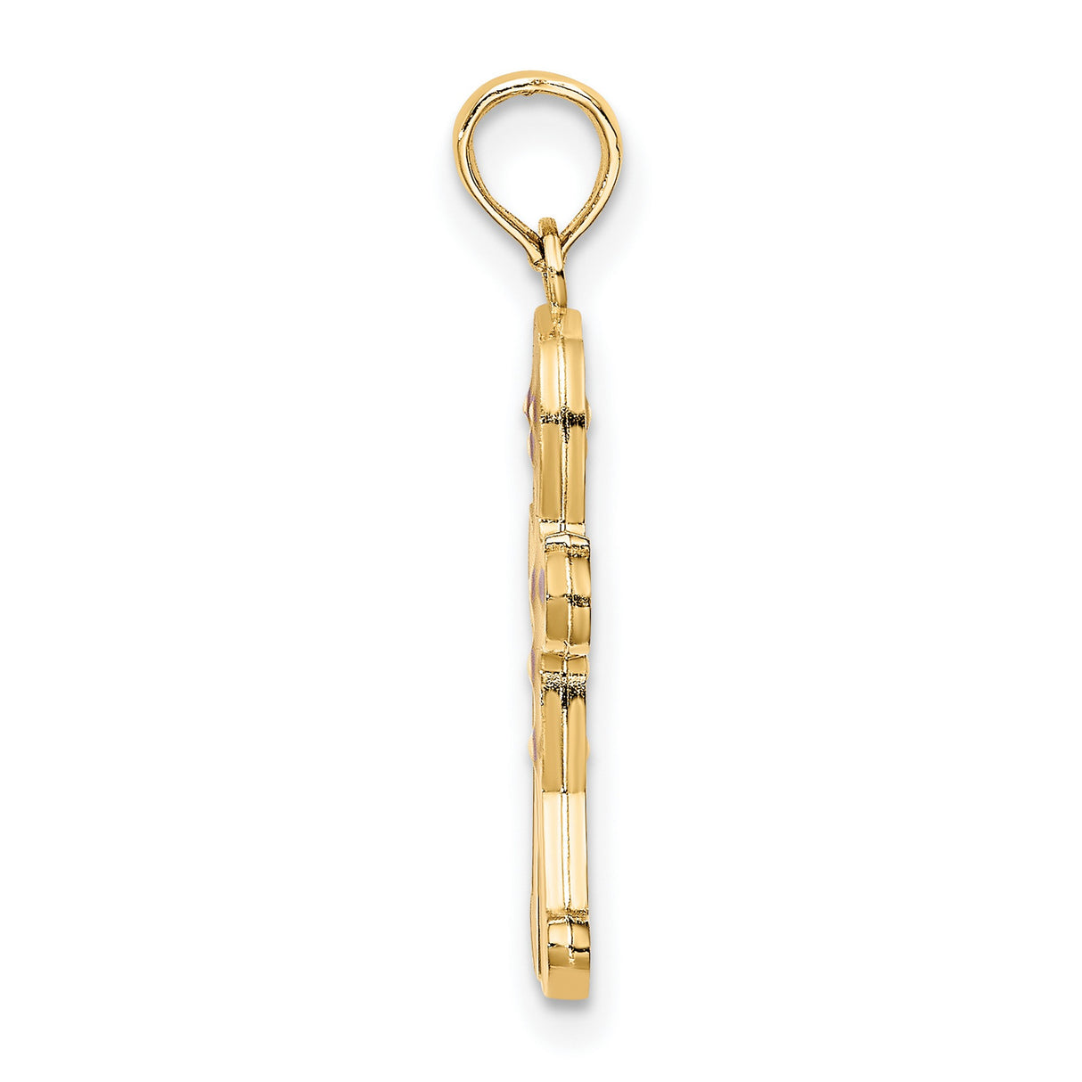 10k Yellow Gold Pendant, Gingerbread Man with Smiling Face and Button Details, Christmas Charm