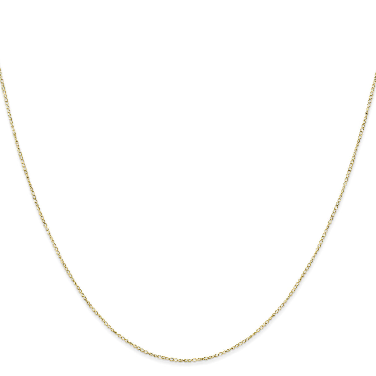 10K Yellow Gold 0.42 mm Curb Chain Necklace, Polished