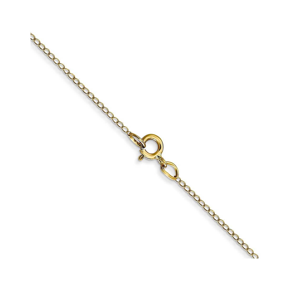 10K Yellow Gold 0.42 mm Curb Chain Necklace, Polished alternate angle