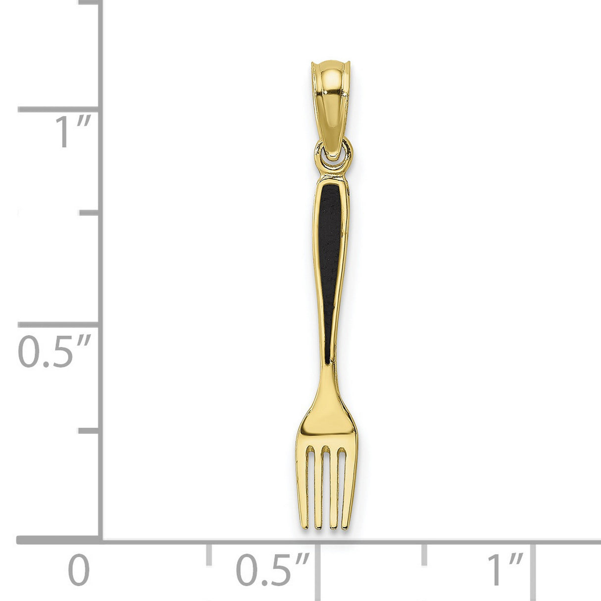 10k Yellow Gold Fork Pendant, Miniature Utensil Charm, Quirky Kitchen Jewelry for Food Lovers