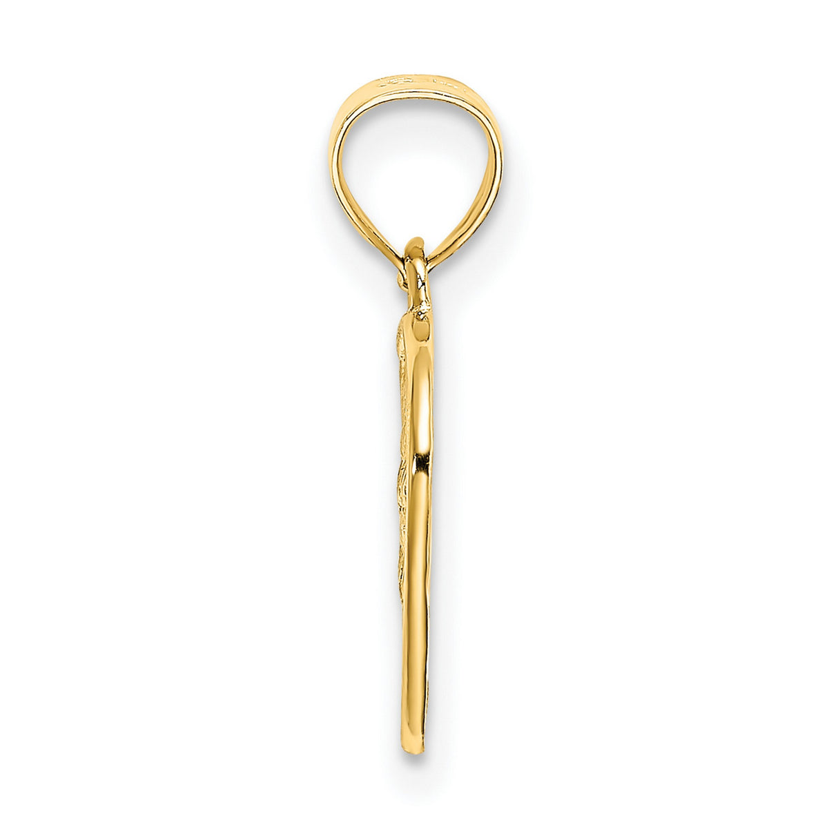 10k Yellow Gold Heart Pendant with Textured Open Lattice Design