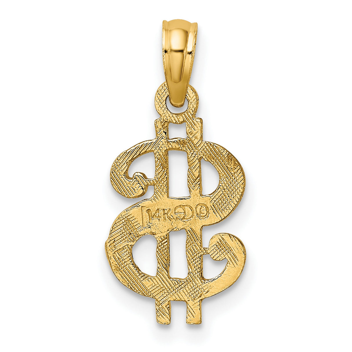 10k Yellow Gold Pendant with Dollar Sign, Hip-Hop Style Urban Streetwear Jewelry