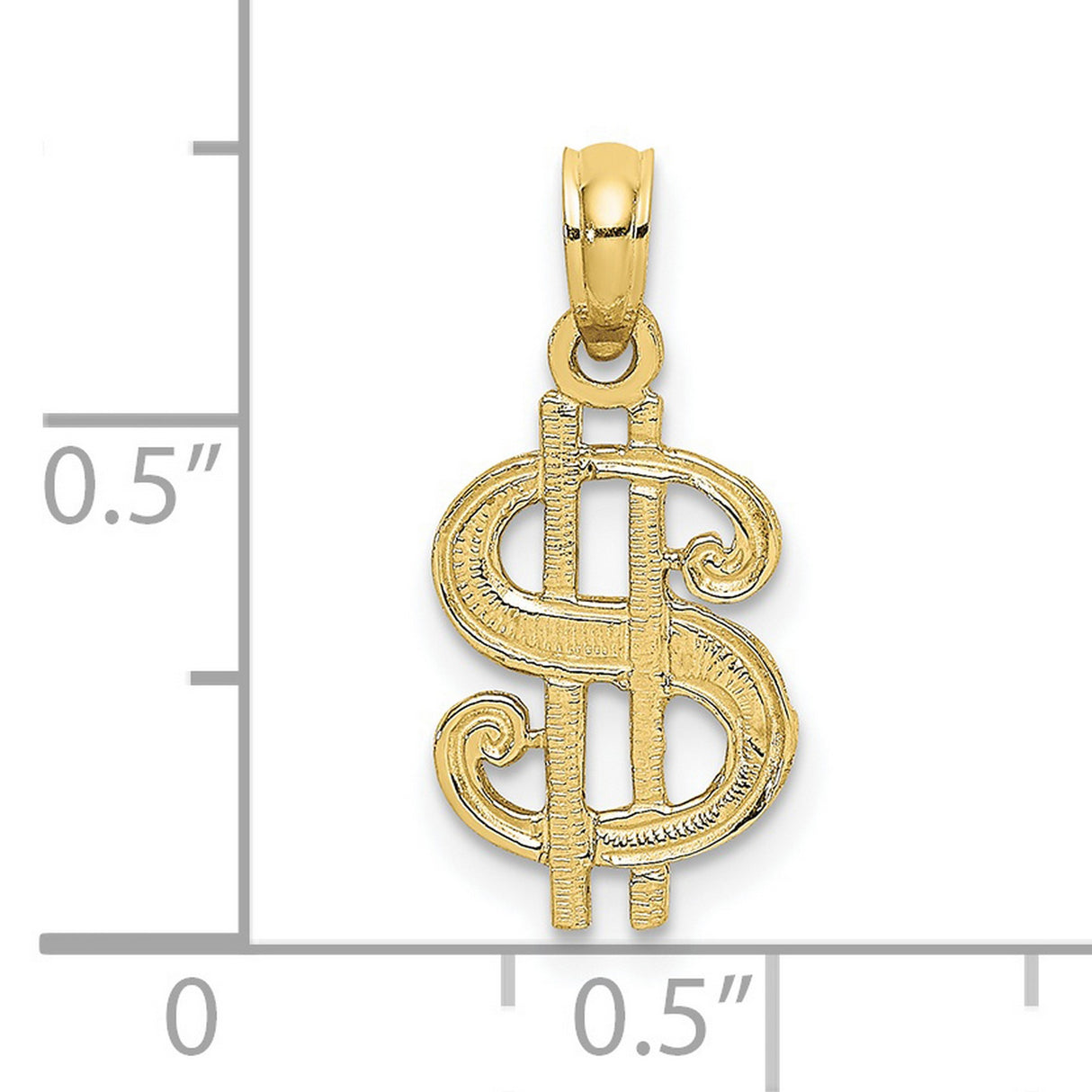 10k Yellow Gold Pendant with Dollar Sign, Hip-Hop Style Urban Streetwear Jewelry
