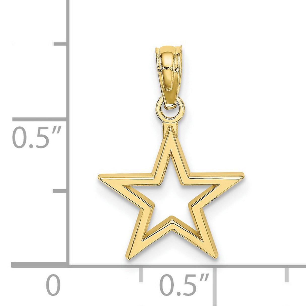 10k Yellow Gold Star Pendant Charm with Open Cutout Design, Minimalist Celestial Style