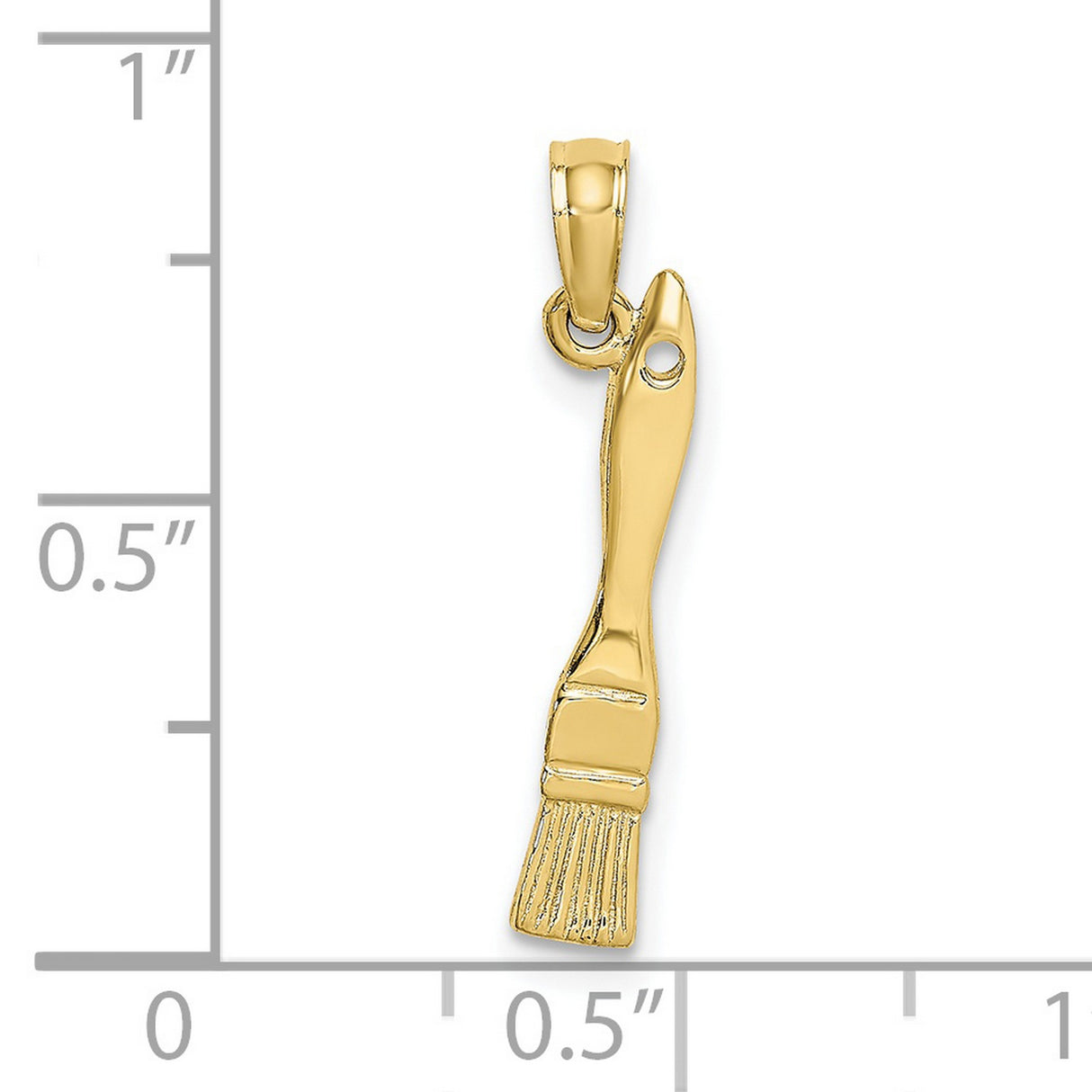 10k Yellow Gold Paintbrush Pendant, Artistic Brush Charm, Symbolic Art Jewelry for Women or Unisex