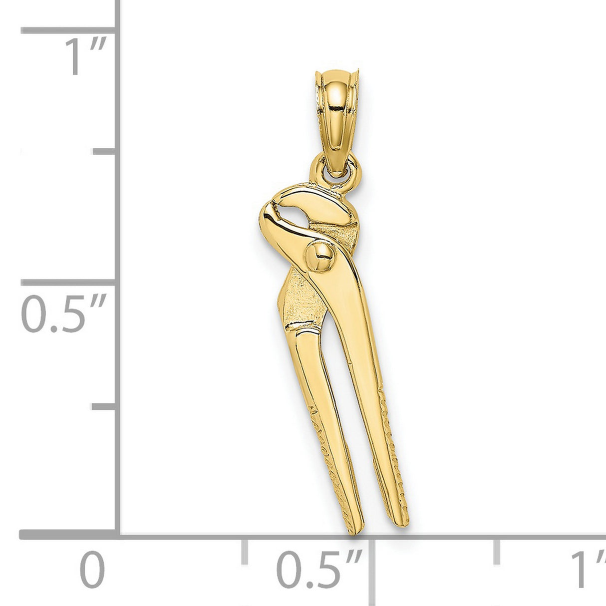 10k Yellow Gold Pliers Pendant, Realistic Tool Design for Men or Unisex Wear