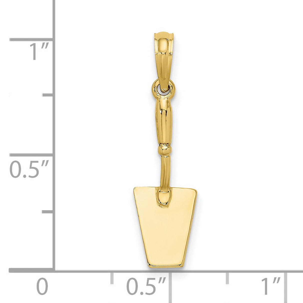 10k Yellow Gold Shovel Pendant, Detailed Spade Charm, Symbolic Tool Jewelry for Men or Unisex