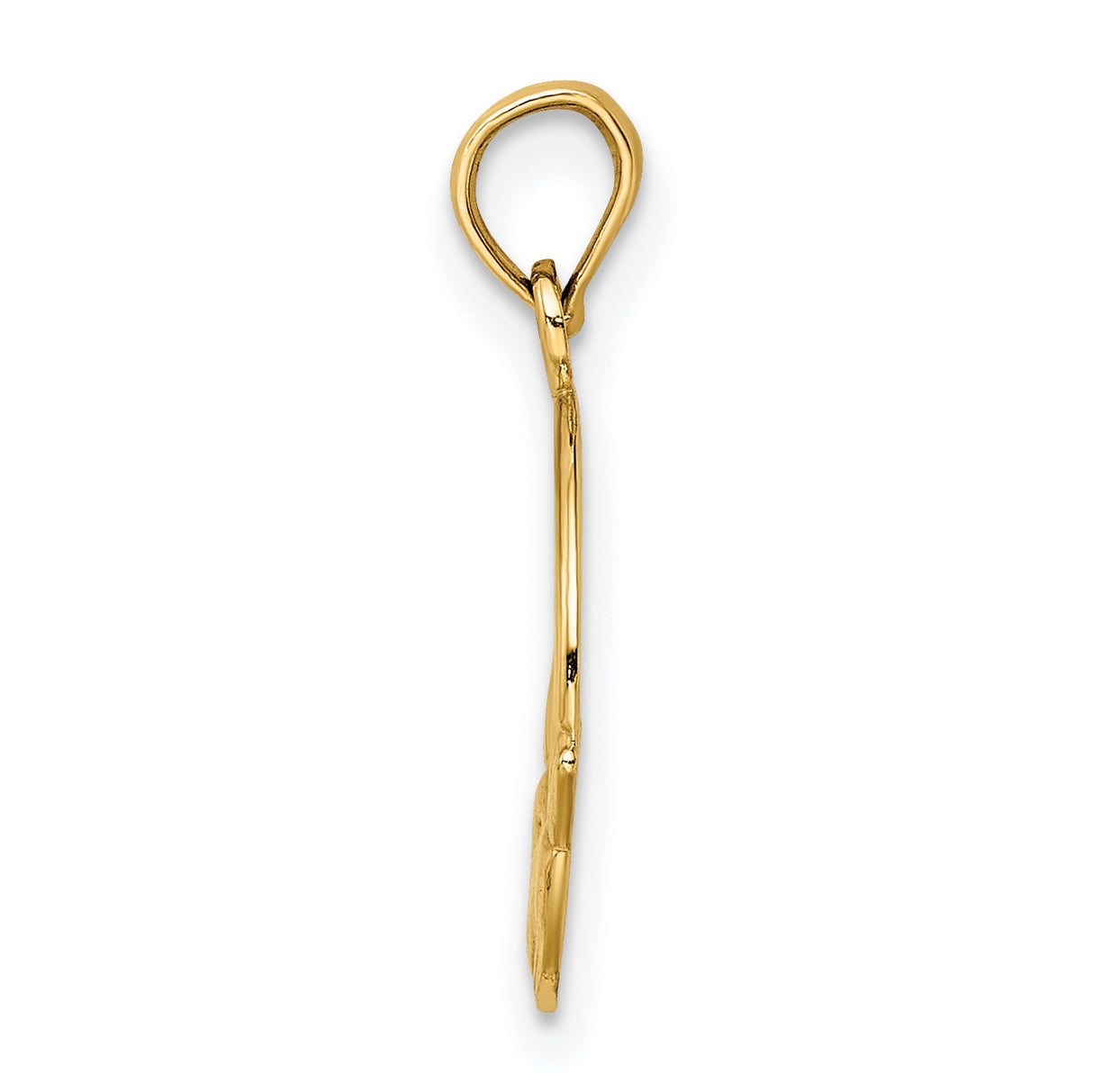 10k Yellow Gold Claddagh Pendant with Crowned Heart and Hands, Traditional Celtic Symbol