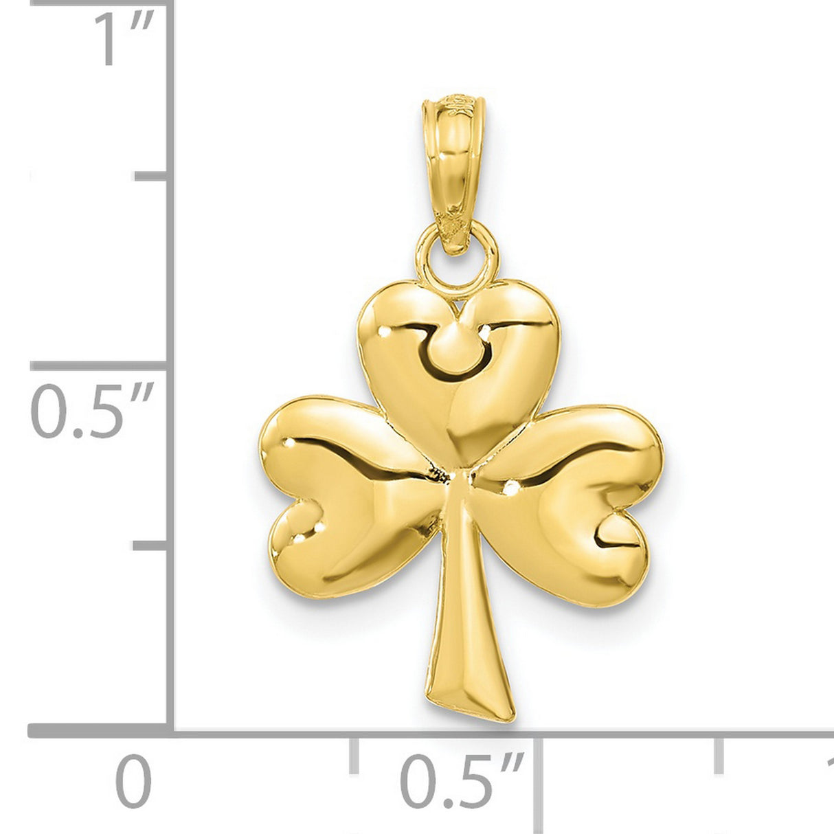 10k Yellow Gold Shamrock Pendant with Three-Leaf Clover Celtic Design