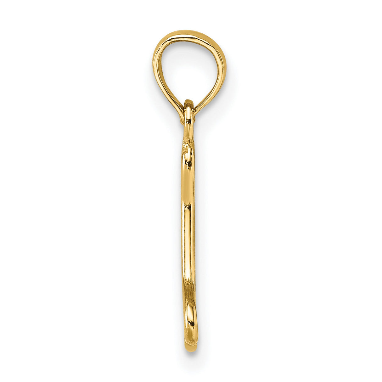 10k Yellow Gold Dog Bone Pendant, Open Outline Minimalist Pet Charm for Women or Unisex Wear