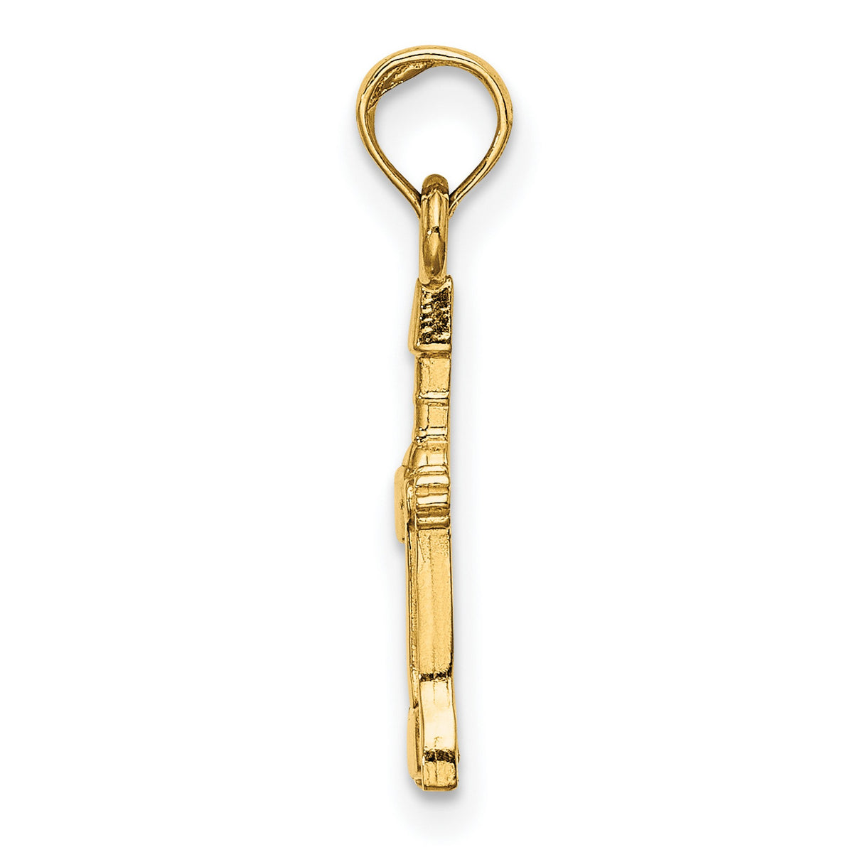 10k Yellow Gold Corkscrew Pendant with Wine Opener Design, Bar Charm for Wine Lovers