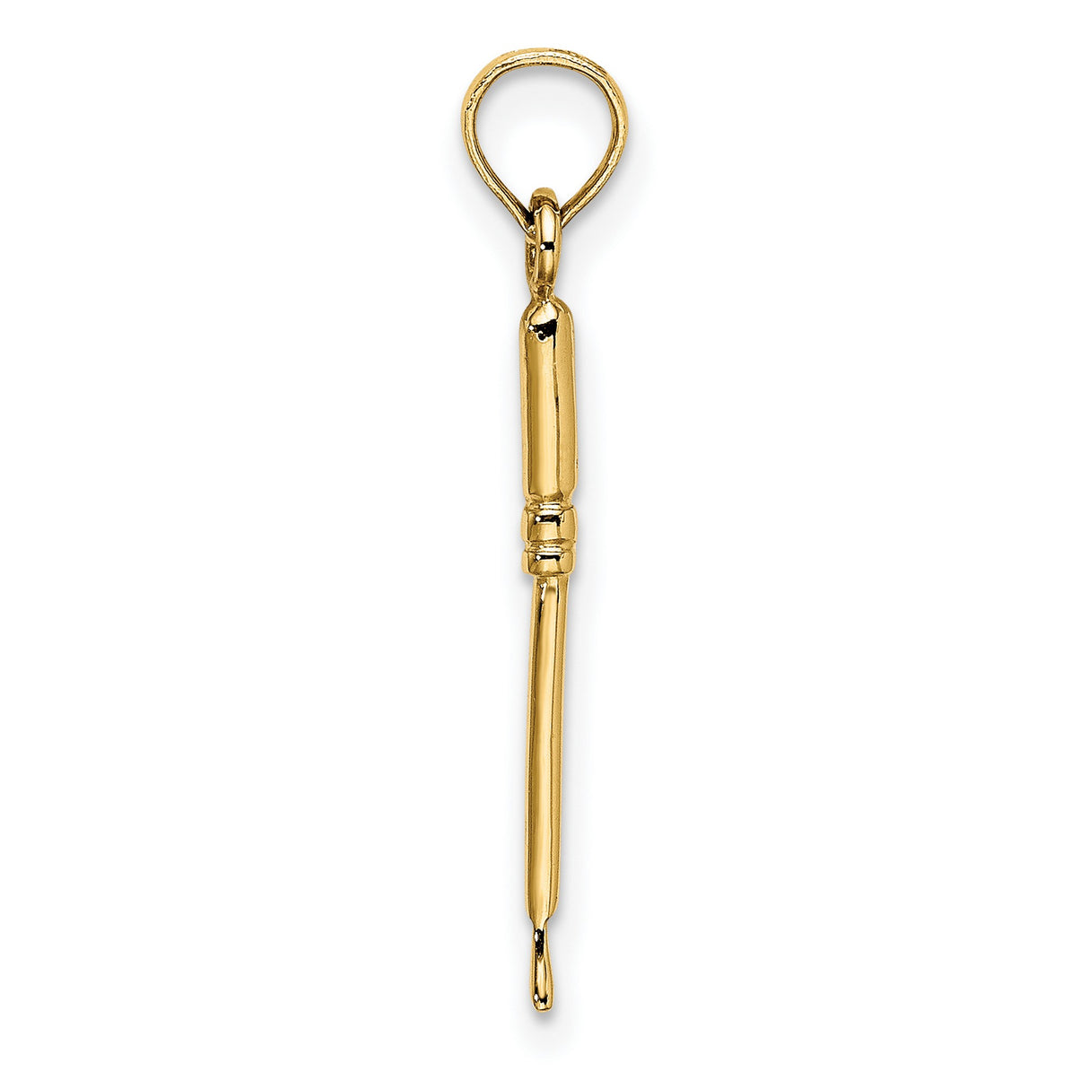 10k Yellow Gold Lacrosse Stick Pendant, Sports Charm for Athletes and Fans